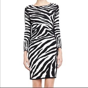 Cynthia Steffe Zebra Print Office Siren Knit Dress Sz S